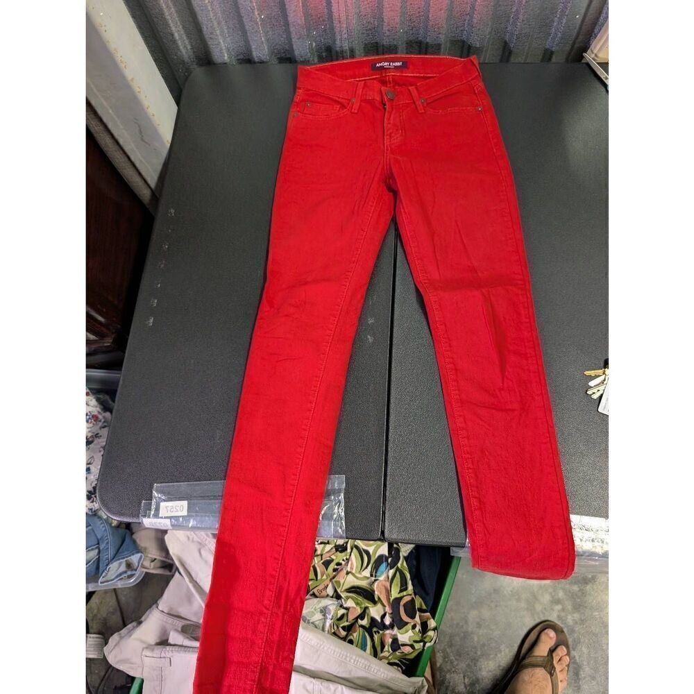 Angry Rabbit Red Skinny Jeans Women’s 25 - Picture 3 of 7